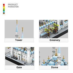 Bloques de Construcción Wange 5251, Modelo de Mezquita Azul, Juego de Bloques de Construcción Educativos Creativos Personalizados para Niños, Juguete de Plástico - Product Image 3