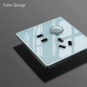 แผงควบคุมแบบสัมผัสติดผนังสีดำมาตรฐานสากล พร้อมเต้ารับกระจกนิรภัย 2 ช่อง แบบโมเดิร์น - Product Image 4