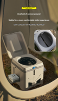 Toilette de camping portable en PP, hauteur réglable, légère, pliable, avec agent de solidification pour le camping et la randonnée