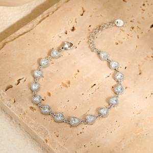 Bracelets de tennis Aurora en acier inoxydable pour le bureau, les fêtes et la mode quotidienne, avec CZ inaltérable à motif battement de cœur et à scènes interchangeables - Product Image 2