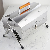 Barbecue portable pliable en acier au charbon de bois, émaillé, hauteur réglable, chariot, télécommande, pour 2-3 personnes, camping en plein air