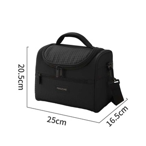 Black Insulated Cooler Bag With Zipper Closure And Adjustable Strap Portable Picnic Cooler All Seasons Use - Product Image 3