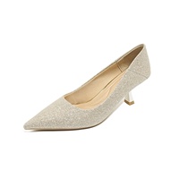 Chaussures de mariée Spot Champagne à talons hauts solides de 6-8 cm, talons aiguilles, pour femmes, pour fiançailles, toast, demoiselles d'honneur, chaussures de mariage