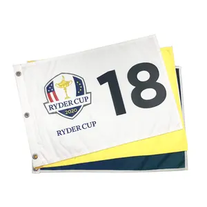 Angepasst Nylon polyester baumwolle golf pin flagge golf loch flagge mit gedruckt bestickten logo