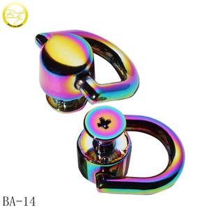 Perlengkapan Tas Tangan Buatan Pabrik Menangani Die Casting Dekoratif Perangkat Keras Pelangi Gesper Tali dengan Sekrup - Product Image 5