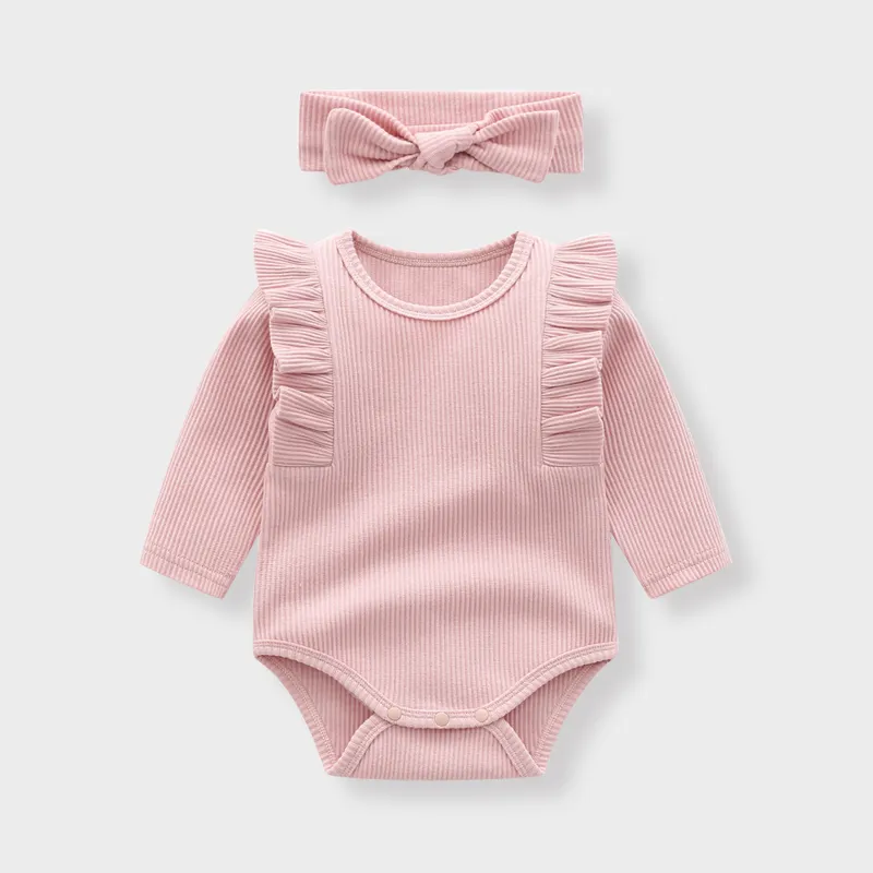 AustinBella/Boutique fashion trendy babies clothes girls jumpsuit designer turkish baby girl bodysuit ribbed cotton clothing