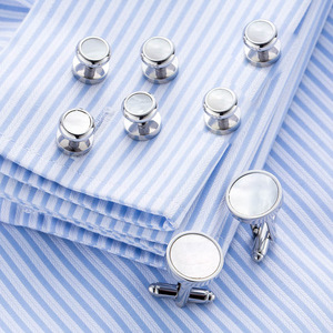 Contenitore di Regalo di lusso D'<span class=keywords><strong>argento</strong></span> Del Polsino Pulsante di Sei 6 Set Tuxedo abiti Maniche <span class=keywords><strong>Gemelli</strong></span> Tuxedo Stud per L'<span class=keywords><strong>uomo</strong></span> - Product Image 4