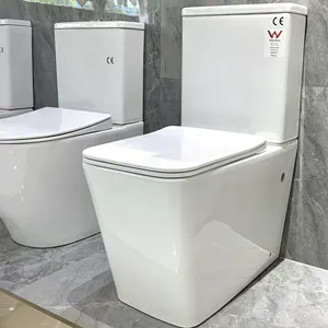 Floor mounted porcelain washroom water closet toilet bowl bathroom ceramic wc watermark two piece toilet commode for hotel