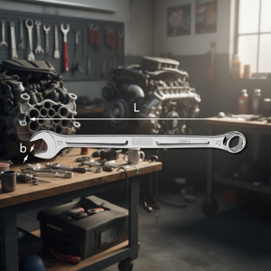 ประแจรวม 285 x 10 มม. แบบเมตริก ปลายเปิดพร้อมหัววงแหวน สำหรับซ่อมแซมยานยนต์ - Product Image 3