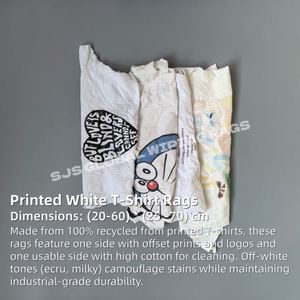 Paños de Limpieza de Algodón Reciclado de Grado Industrial, Paños de Limpieza Blancos Impresos Ecológicos al por Mayor - Product Image 2