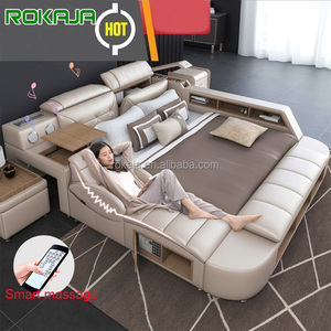 Camas Modernas Multifuncionales Personalizables con Almacenamiento, USB, Música y LED, Juego de Muebles para Dormitorio RKJ-C212, Cama Inteligente RKJ-C212 - Product Image 1