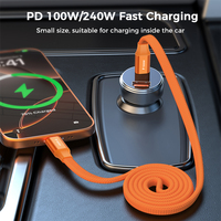 Câble de données magnétique UNIEAN 100W 2.0 Type-C vers Type-C, câble de charge rapide Type-C 240W 480 Mbps, compatible avec les ordinateurs portables et les tablettes