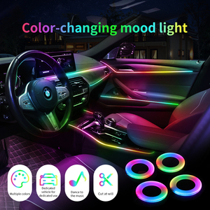 Lampe d'<span class=keywords><strong>Ambiance</strong></span> Décorative Intérieure Acrylique 256 Couleurs RGB Universelle 18-en-1 à Fibre <span class=keywords><strong>Optique</strong></span> LED, Lumière Ambiante Cachée Magic Color pour Automobiles - Product Image 3