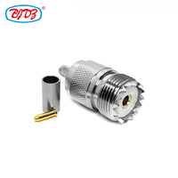 Matériau en laiton d'approvisionnement d'usine SO-239 UHF femelle Jack prise à sertir pour RG58 LMR195 LMR200 RG223 câble Rf connecteurs coaxiaux coaxiaux