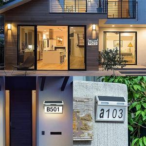 ป้ายเลขที่บ้านพลังงานแสงอาทิตย์สแตนเลส พร้อมไฟ LED 10 ดวง สำหรับติดตั้งภายนอก กันน้ำ IP65 โคมไฟติดผนังสำหรับสวน แสงสว่างสามสี CCT - Product Image 6