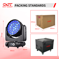 Projecteur LED DMX RGBW 4-en-1 à faisceau large et spot, 37x15W, avec zoom, tête mobile, CRI 95 élevé, idéal pour l'éclairage de scène de concert - Vente chaude