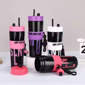 Vaso de Agua Deportivo de Plástico PC de Gran Capacidad Resistente a Altas Temperaturas, con Cuerda, Simple y Portátil para Uso en el Automóvil - Product Image 2