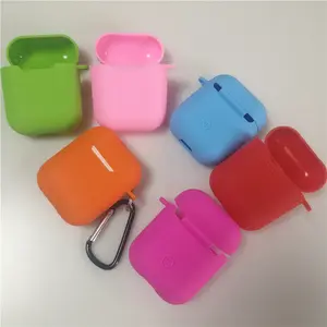 2 em 1 Silicone TPU fone de ouvido para AirPod 2 com chaveiro capa protetora durável