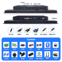 Comtt Monitor layar sentuh industri 8 inci kustom IP65 sentuhan basah tahan air tahan uap tertanam Panel 4:3 tinggi