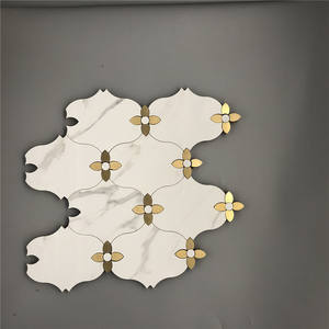 Tuile de mosaïque <span class=keywords><strong>hexagonale</strong></span> en céramique de stock d'usine d'épaisseur de 6-8mm de conception moderne pour des projets de mur intérieur d'hôtel - Product Image 5