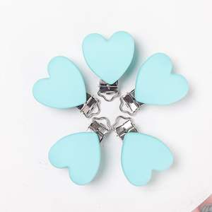 Clip in Silicone cuore metallo con fori di sicurezza BPA libero nato <span class=keywords><strong>regalo</strong></span> alimentazione bambino <span class=keywords><strong>ciuccio</strong></span> Clip - Product Image 2