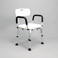 Chaise de douche antidérapante à hauteur de levage portable réglable avec bras et dos pour baignoire, produit de sport et de divertissement