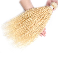 Extensions de cheveux bouclés crépus blond platine 100% cheveux humains vierges 613, 10-30 pouces, livraison express, en stock