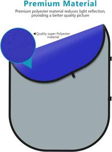 Fond de photographie <span class=keywords><strong>Neewer</strong></span> <span class=keywords><strong>2</strong></span> en <span class=keywords><strong>1</strong></span> pliable et réversible, double face bleu et gris, pour chromakey - Product Image 4
