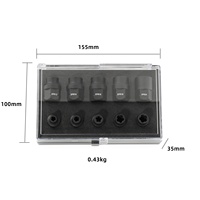 HTL Juego de 10 Llaves de Tubo EPR de 5 Puntas de 3/8" y 1/4", Kit de Llaves de Estrella de 5 Lados, Herramienta de Reparación de Carrocería con 12 Meses de Garantía