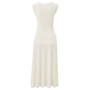 <span class=keywords><strong>Abito</strong></span> Elegante Semplice e Lusinghiero <span class=keywords><strong>in</strong></span> <span class=keywords><strong>Maglia</strong></span> a Mezza Lunghezza da Donna, Tinta Unita, Girocollo, Senza Maniche, <span class=keywords><strong>Plissettato</strong></span>, per Uso Quotidiano e Pendolarismo - Product Image 6