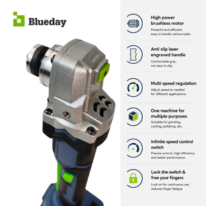 Amoladora Angular Inalámbrica sin Escobillas LD de 100 mm, Grado Industrial, Batería de 4.0 Ah, 12,000 RPM para Corte y Pulido de Alta Resistencia - Product Image 3