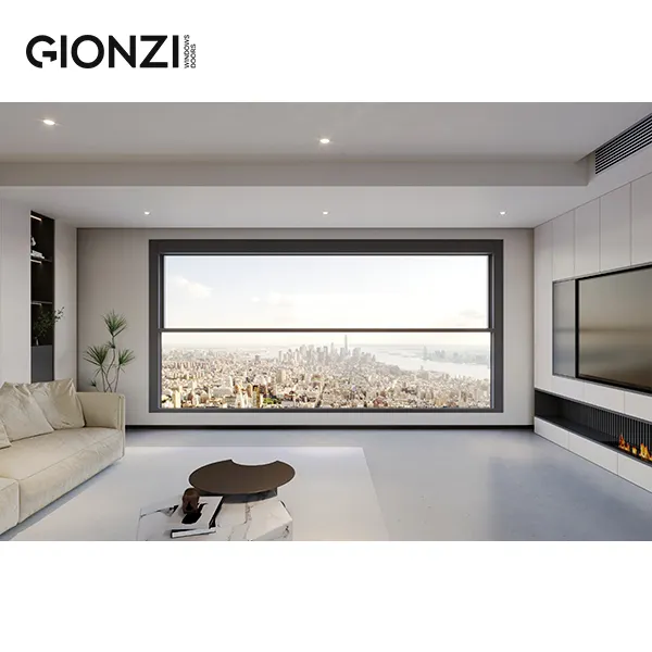 GIONZI Gaoming Vertical Lift Window Custom Electric Lift Up Simple And Exquisite Vertical Sliding Window