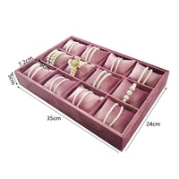 Présentoir de bijoux en velours rose de luxe haut de gamme pour collier bague Bracelet accessoires de fenêtre Premium conteneur de bijoux élégant