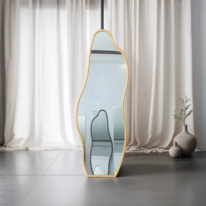Espejo de pie y de pared irregular ondulado dorado al por mayor, espejo de cuerpo entero para decoración del hogar y dormitorio - Product Image 2