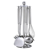Ensemble d'ustensiles de cuisine en acier inoxydable 304, 6 pièces, kit d'outils de cuisson, spatule, louche, écumoire, cuillère à pâtes, cuillère ajourée