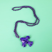 Collier personnalisé avec perles de médaillon Mardi Gras