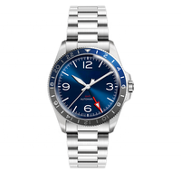 GMT-Reloj de pulsera de acero inoxidable para hombre, automático, mecánico
