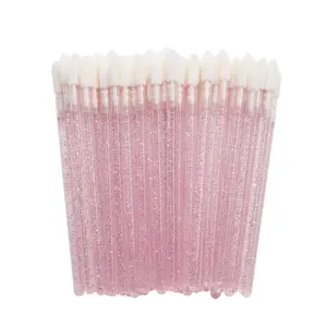 Profesyonel renkli Glitter diğer makyaj araçları tek kullanımlık fırça dudak fırçaları
