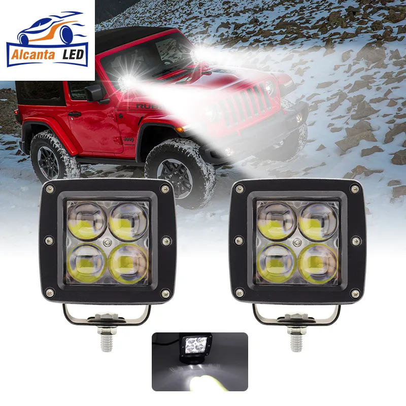 3 pulgadas 24W LED Pod Lamp Dring Work Light 6000K 4D Lente Offroad Driving Auto Shooting Headlight 12V 24V para coches
