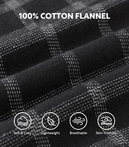 Set pigiama <span class=keywords><strong>da</strong></span> <span class=keywords><strong>uomo</strong></span> in flanella di cotone 100% leggero in seta traspirante per il sonno estivo morbido Plaid - Product Image 2