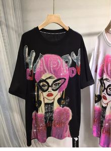 Camiseta de Verano Ecológica Personalizada, Holgada, con Cuello Redondo, Estampado a Cuadros, Blusa Oversize para Mujer - Product Image 6