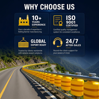 Sistema di Barriere Rotanti Antiurto MASH TL4 Certificato in EVA PU per Autostrade, Barriera di Sicurezza per Curve Stradali