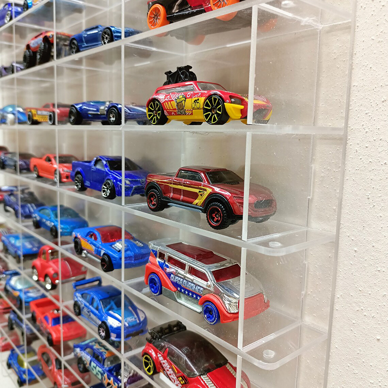 Baoblaze Vitrina Acrílica Roja Para Coches A Escala 1:43 – Protege Y Exhibe Tus Modelos De Colección