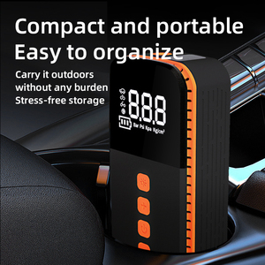 Compresseur d'air sans fil ABS 150 PSI avec mode personnalisé, 80W, 3000mAh, lumière stroboscopique rouge et bleue, pompe numérique pour voiture et batterie externe - Product Image 6