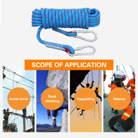 Corde d'escalade de 10mm 10M/20M/30M corde de rappel statique extérieure pour l'escalade d'arbre d'évasion de sécurité d'incendie