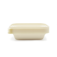 Boîte à lunch bento biodégradable en amidon de maïs de 480 ml, emballage alimentaire jetable compostable, conteneur avec couvercle, boîtes à collation à emporter