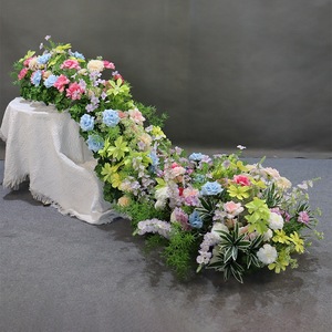 Camino de Mesa Floral Colorido para Boda con Hojas Verdes, Arreglo Floral para Boda, Suministros Florales - Product Image 1