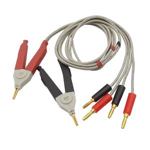 1 Par de Cables con Conector Banana Aislado a Pinzas de Cocodrilo, Cables de Prueba <span class=keywords><strong>Kelvin</strong></span> LCR, Conector de Terminal para Medidor de Pruebas, 80CM - Product Image 1