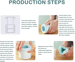 Moules à glaçons cylindriques en silicone, capacité de 60 glaçons, plateaux en treillis pour décompression, machine à glaçons 3D, type presse - Product Image 3