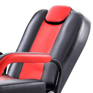 Chaise de barbier Hongzi, hydraulique, inclinable, repose-pieds réglable, rouge, chaise de coiffure commerciale - Product Image 2